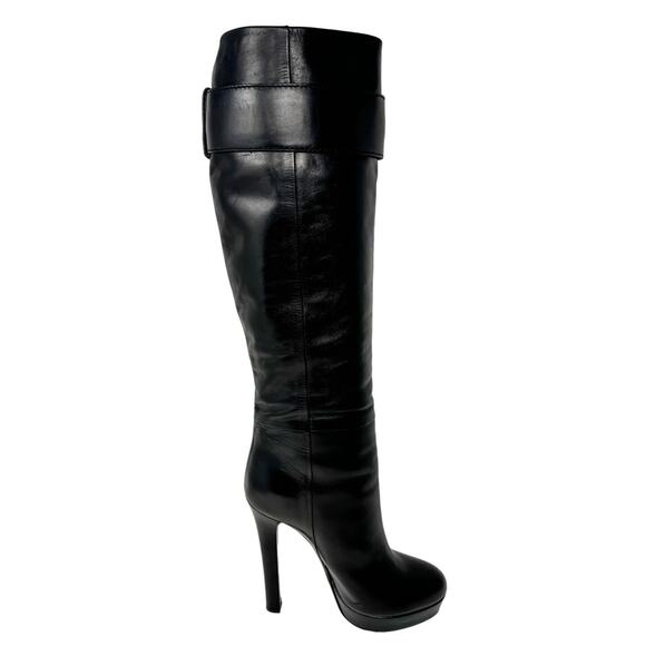 Gucci Josephine Black Horsehead Horsebit Knee High Tall Platform Boots size 38.5 - Picture 8 of 16